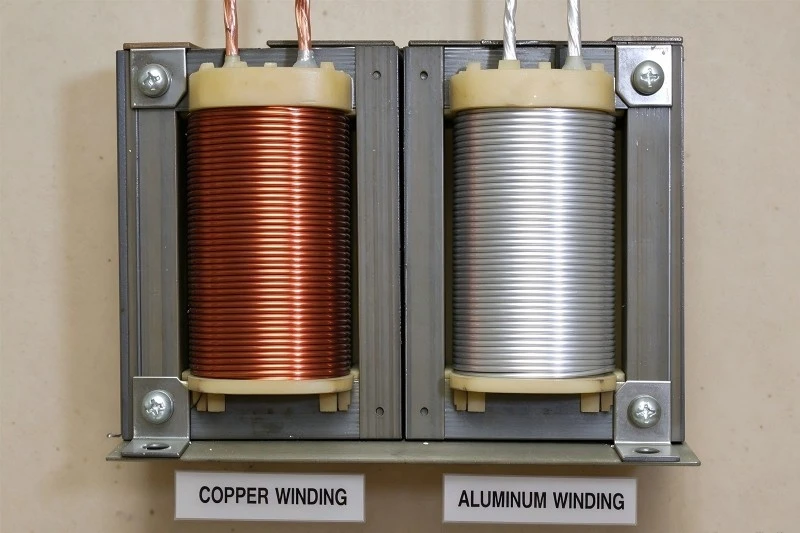 side-by-side copper and aluminum transformer windings side-by-side copper and aluminum transformer windings